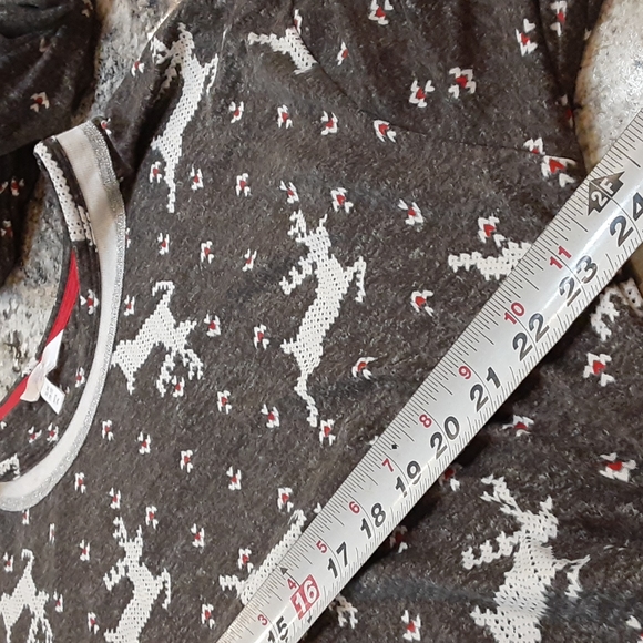 Sz (16/18) Super Soft Reindeer Gray Red White Pajama Set - Picture 12 of 12